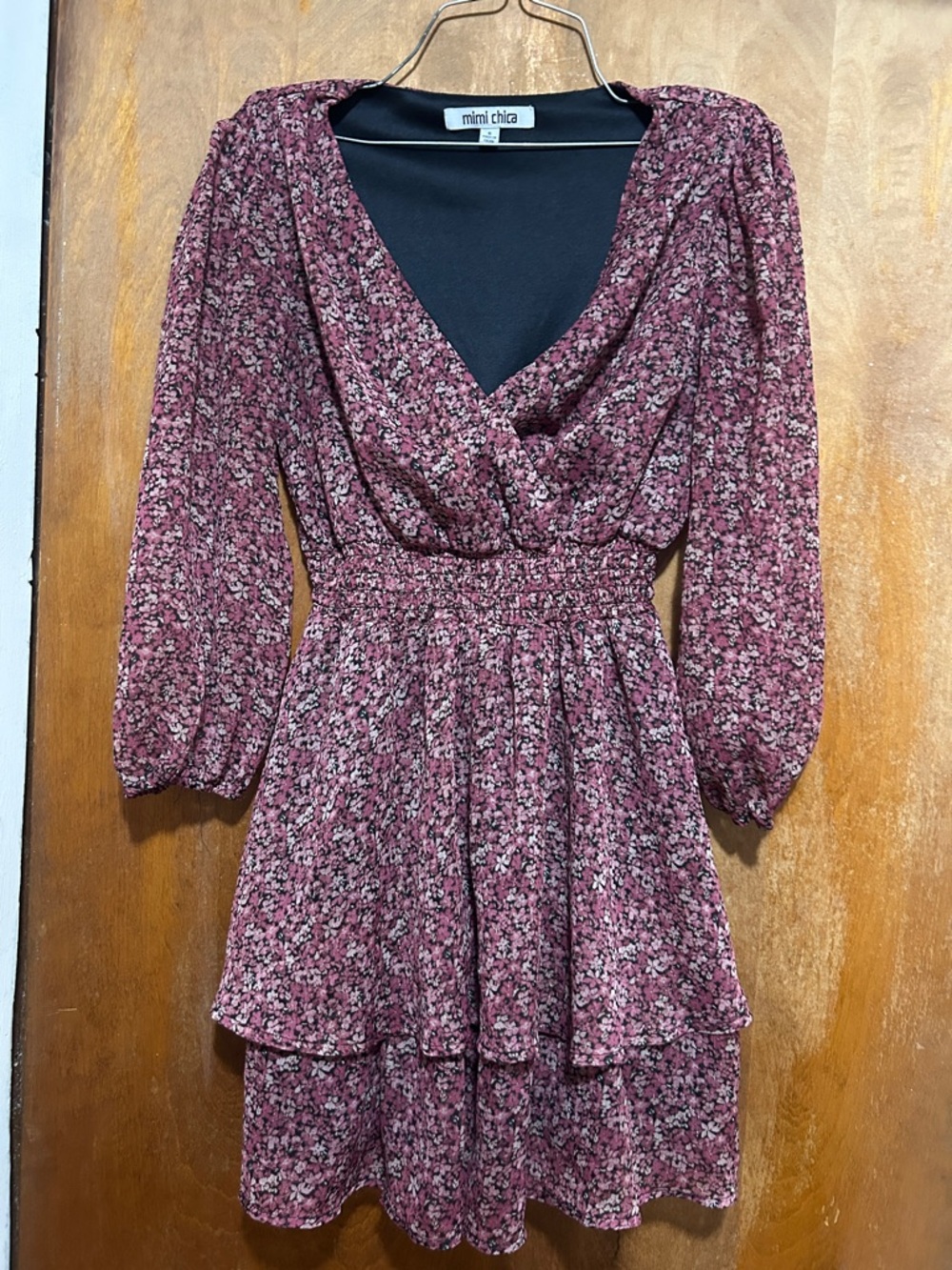 Cute Pink and Sparkling Gold Floral Dress
